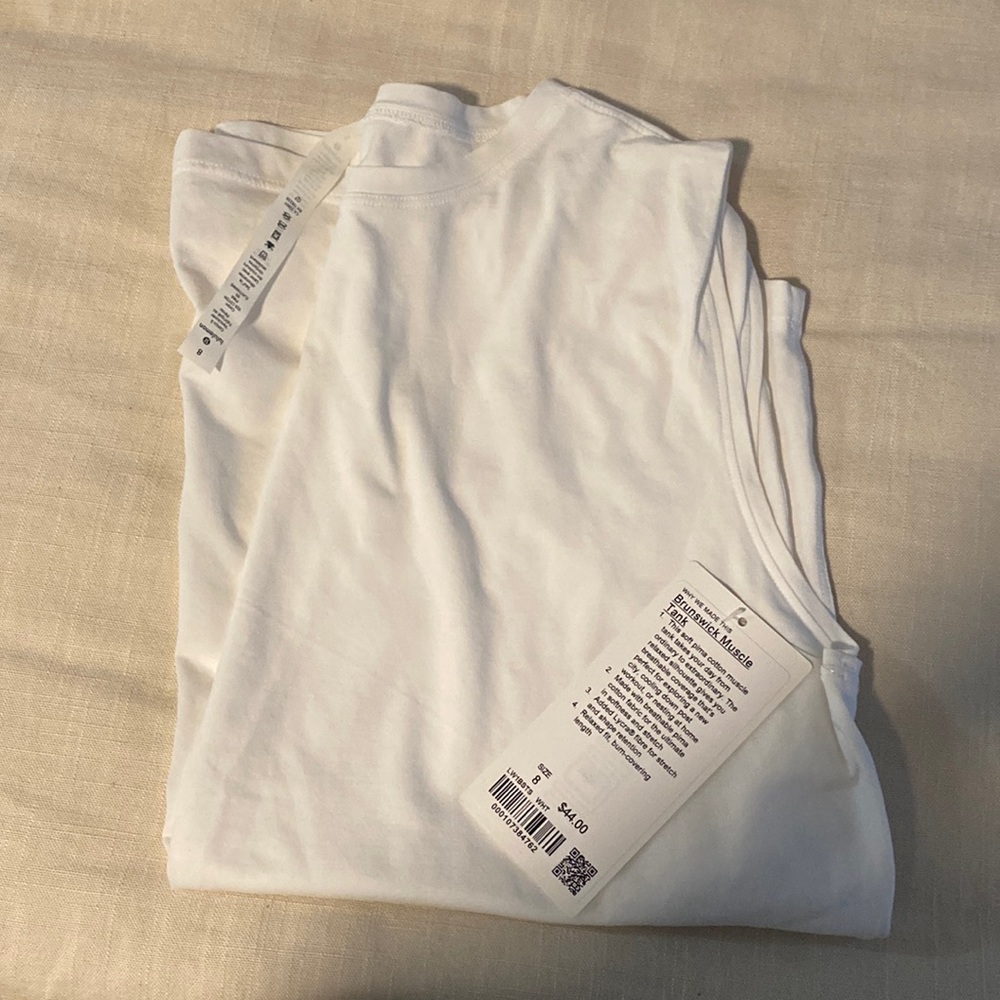 lululemon Brunswick Muscle Tank sz 8 White NWT